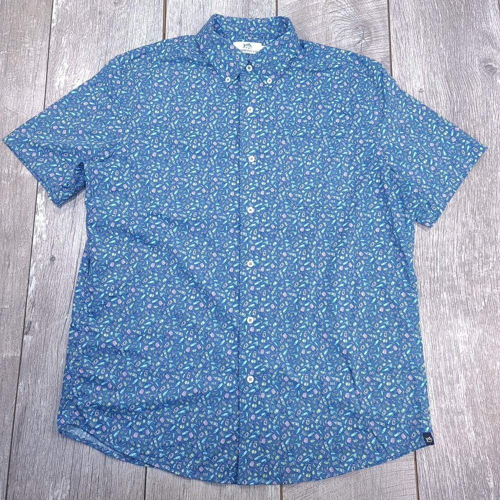 Southern Tide Mens Brrr Intercoastal Shirt Size Large Dazed And Transfused Sport